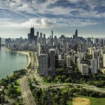 Chicago Skyline aerial view